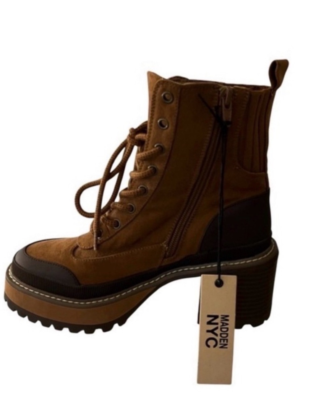 Women’s Tan Suede Lace-Up Suede Boots